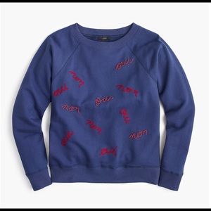 J Crew embellished ‘Oui Non’ sweatshirt NWT SZ L